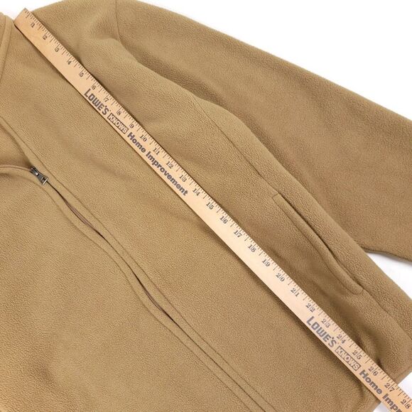 UNIQLO Fluffy Yarn Fleece Full Zip Jacket Thermal Teddy Sweater Tan Mens XL - Picture 3 of 6